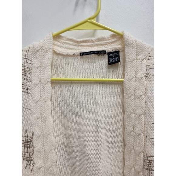Boston Design Studio Cardigan Womens Small Wool Blend BOHO Artsy Flare Sleeve - Picture 4 of 12